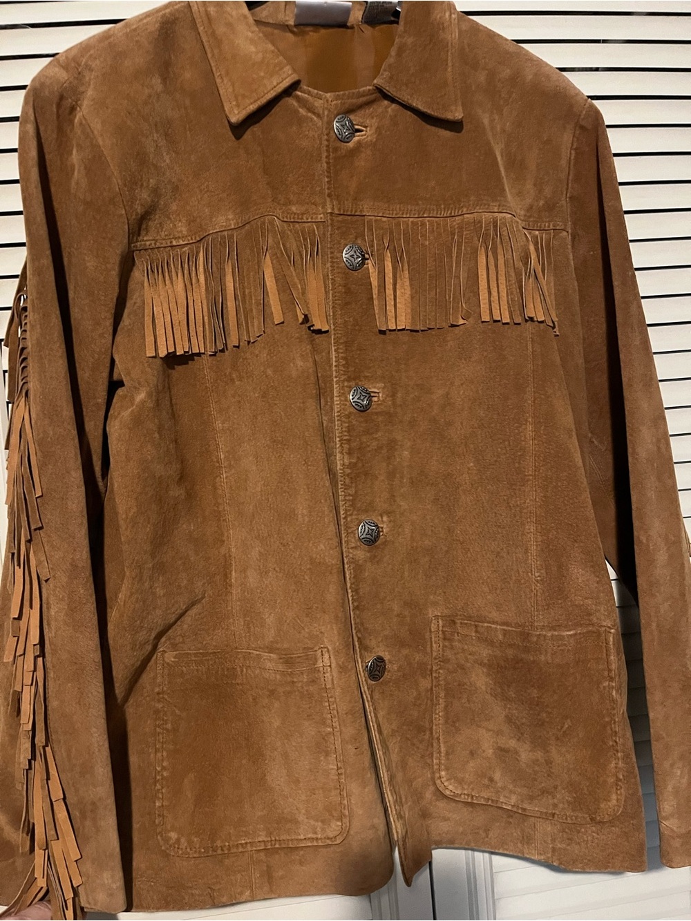 Chicos Design Leather Suede Jacket Fringe Western